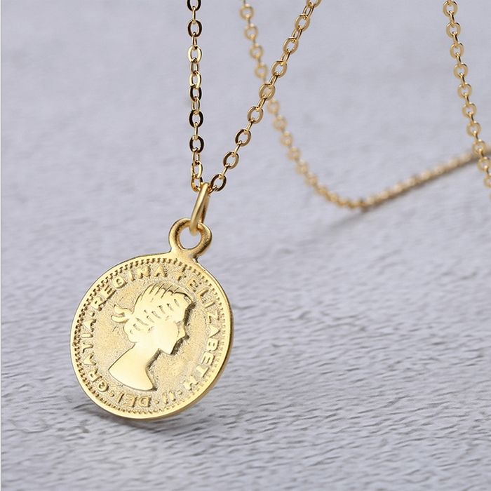 S925 silver coin pendant necklace