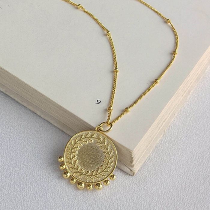 S925 silver coin pendant necklace