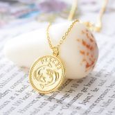 S925 silver coin pendant necklace