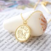 S925 silver coin pendant necklace