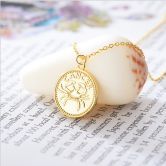 S925 silver coin pendant necklace