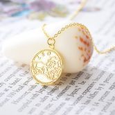 S925 silver coin pendant necklace