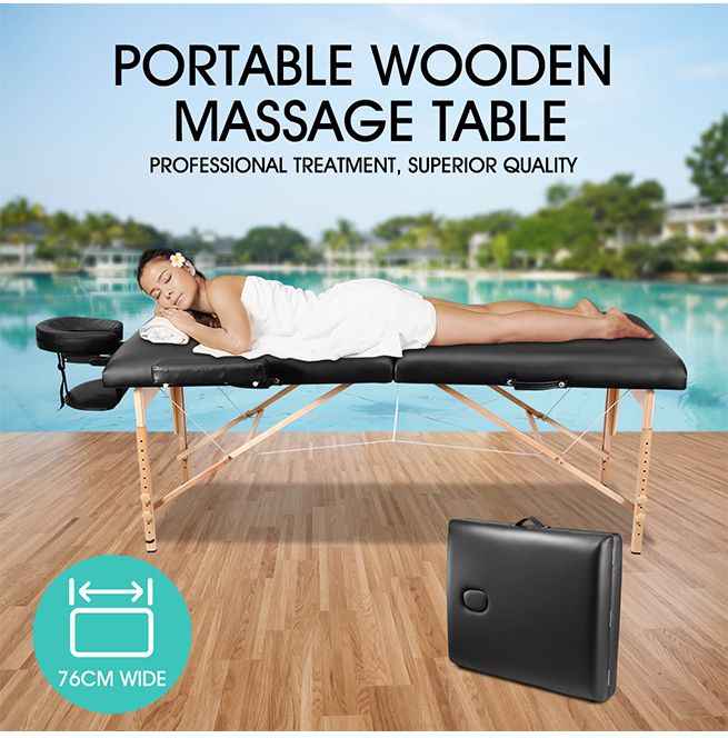 Adjustable 80cm Full Body Massage Bed Beauty Treatment Bed w/ Carrying