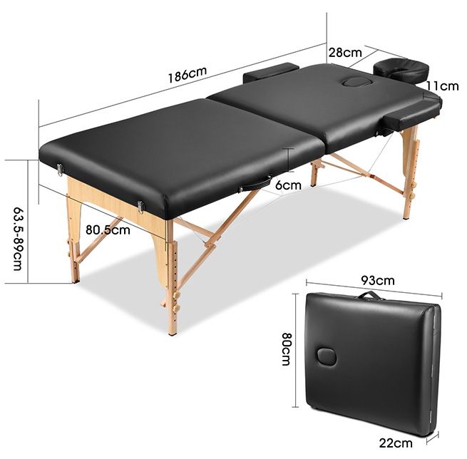 Adjustable 80cm Full Body Massage Bed Beauty Treatment Bed w/ Carrying