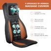 Full Body Neck Back Massager Shiatsu Massage Chair Car Seat Cushion-Orange