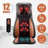 Full Body Neck Back Massager Shiatsu Massage Chair Car Seat Cushion-Orange