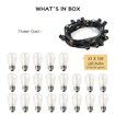 32M LED String Lights Weatherproof Outdoor Festoon Bulbs w/31 Bulbs