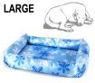Soft Padded Large L Dog Pet Cooling Bed - Blue Snowflake Design