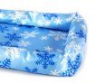 Soft Padded Small S Dog Pet Cooling Bed - Blue Snowflake Design