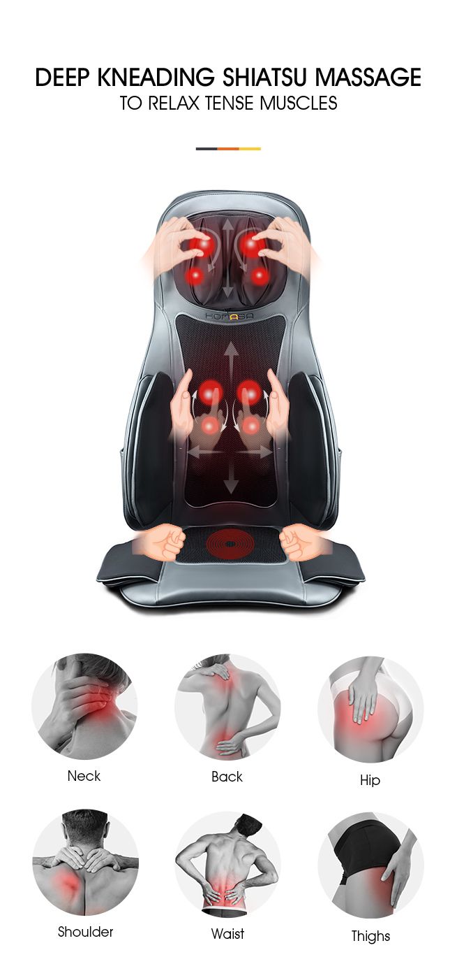 Air Compression Shiatsu Rotating Massage Seat Cushion Neck Back Full Body Massager Nz 