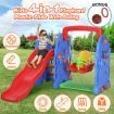 Kids Toddler Slide Swing Basketball Hoop Playset Elephant Style