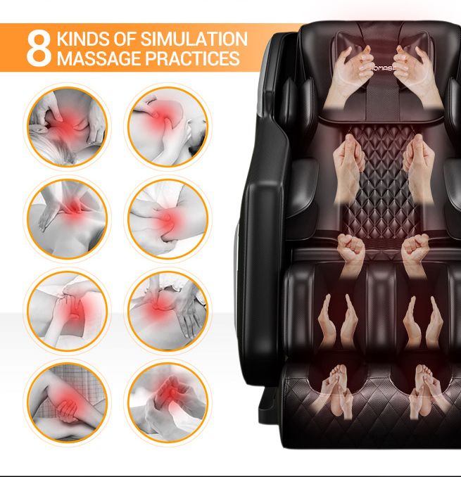 HOMASA Black Full body Massage Chair Zero Gravity Recliner