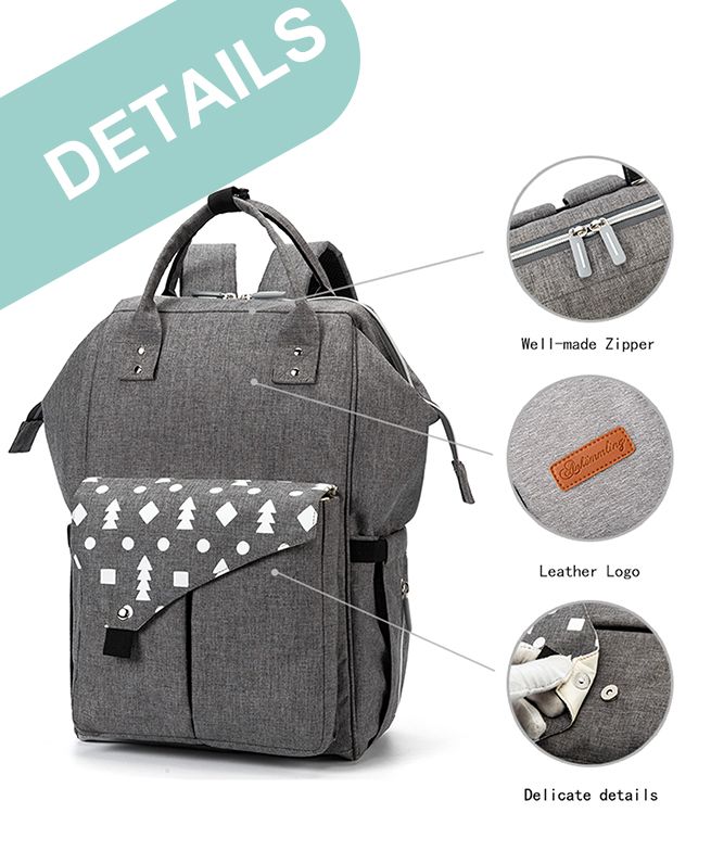 Waterproof Grey Baby Changing Bags Nappy Diaper Backpack Crazy Sales