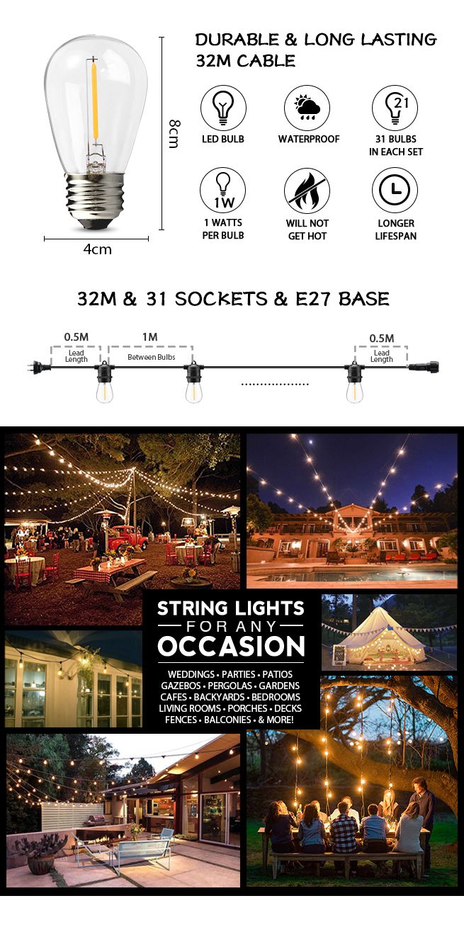 Long lasting 2024 string lights