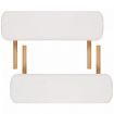 Cream White Foldable Massage Table 2 Zones with Wooden Frame