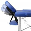 Blue Foldable Massage Table 2 Zones with Aluminium Frame