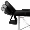 Black Foldable Massage Table 2 Zones with Aluminium Frame