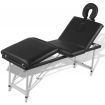 Black Foldable Massage Table 4 Zones with Aluminium Frame