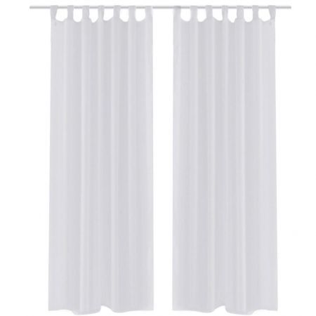 White Sheer Curtain 140 x 175 cm 2 pcs