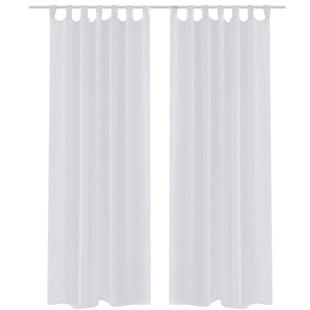 White Sheer Curtain 140 x 175 cm 2 pcs