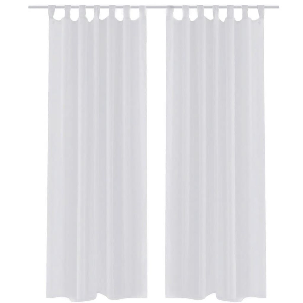 White Sheer Curtain 140 x 245 cm 2 pcs