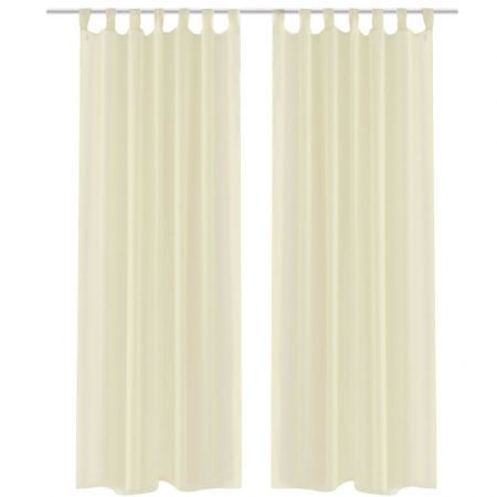 Cream Sheer Curtain 140 x 175 cm 2 pcs