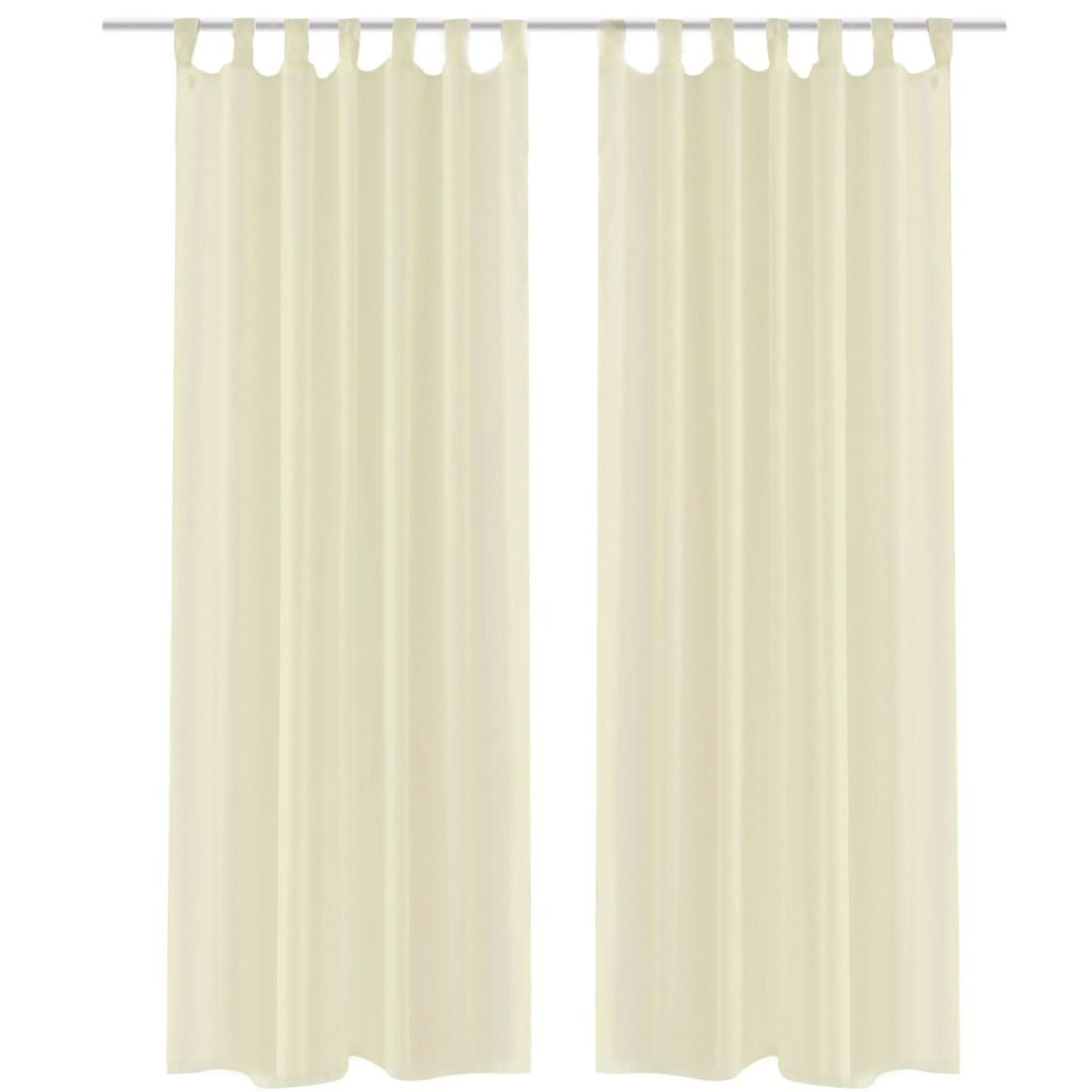 Cream Sheer Curtain 140 x 175 cm 2 pcs