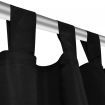 2 pcs Black Micro-Satin Curtains with Loops 140 x 225 cm