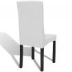 6 pcs White Straight Stretchable Chair Cover