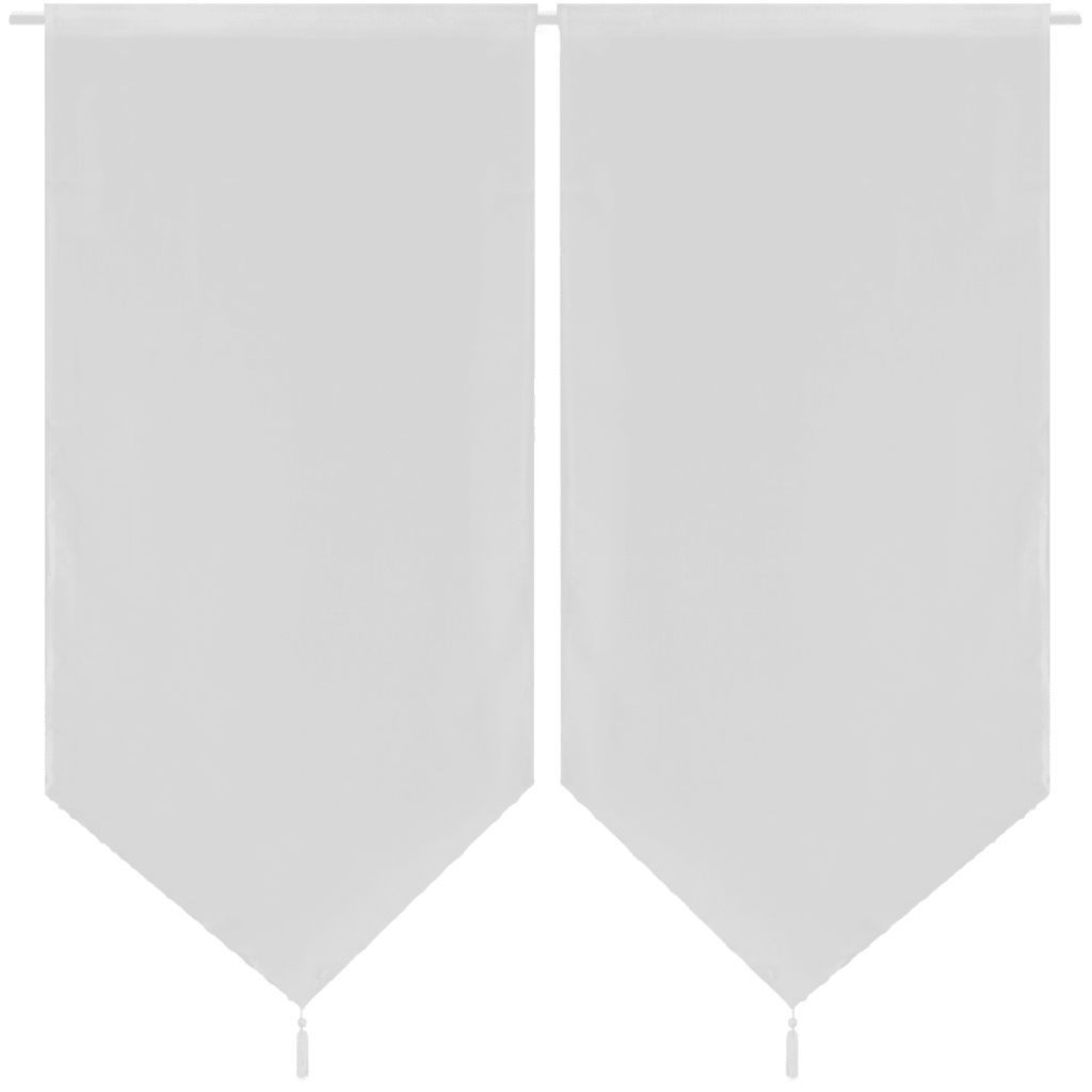 2 Linen-look Sheer Kitchen Curtains 60 x 90 cm White