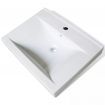 Luxury Ceramic Basin Rectangular Sink White with Faucet Hole