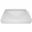 Luxury Ceramic Basin Rectangular Sink White with Faucet Hole