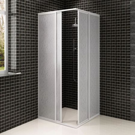 Shower Cabin Enclosure PP Board Aluminium Frame Rectangular 80 x 80 cm