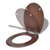 WC Toilet Seat MDF Soft Close Lid Simple Design Wood