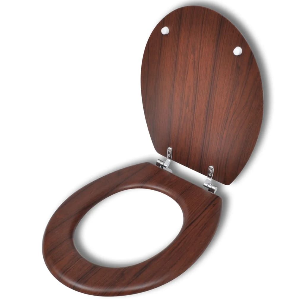 Toilet Seats with Hard Close Lids MDF Brown