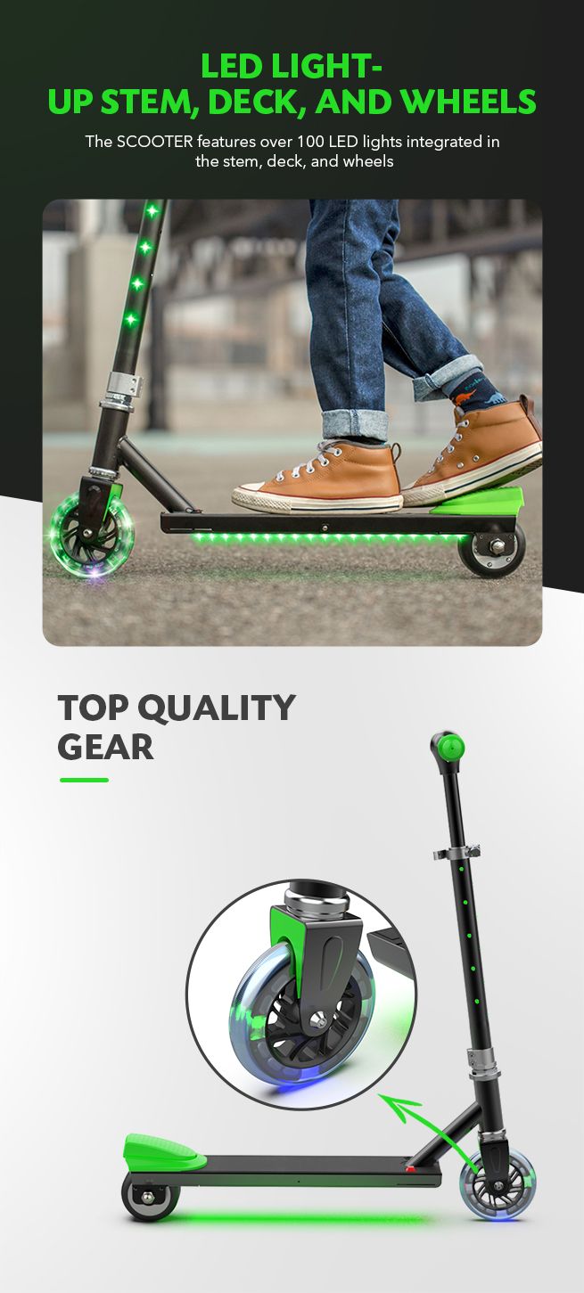 New Electric Kids Scooter Kick Start with LED Lights Adjustable