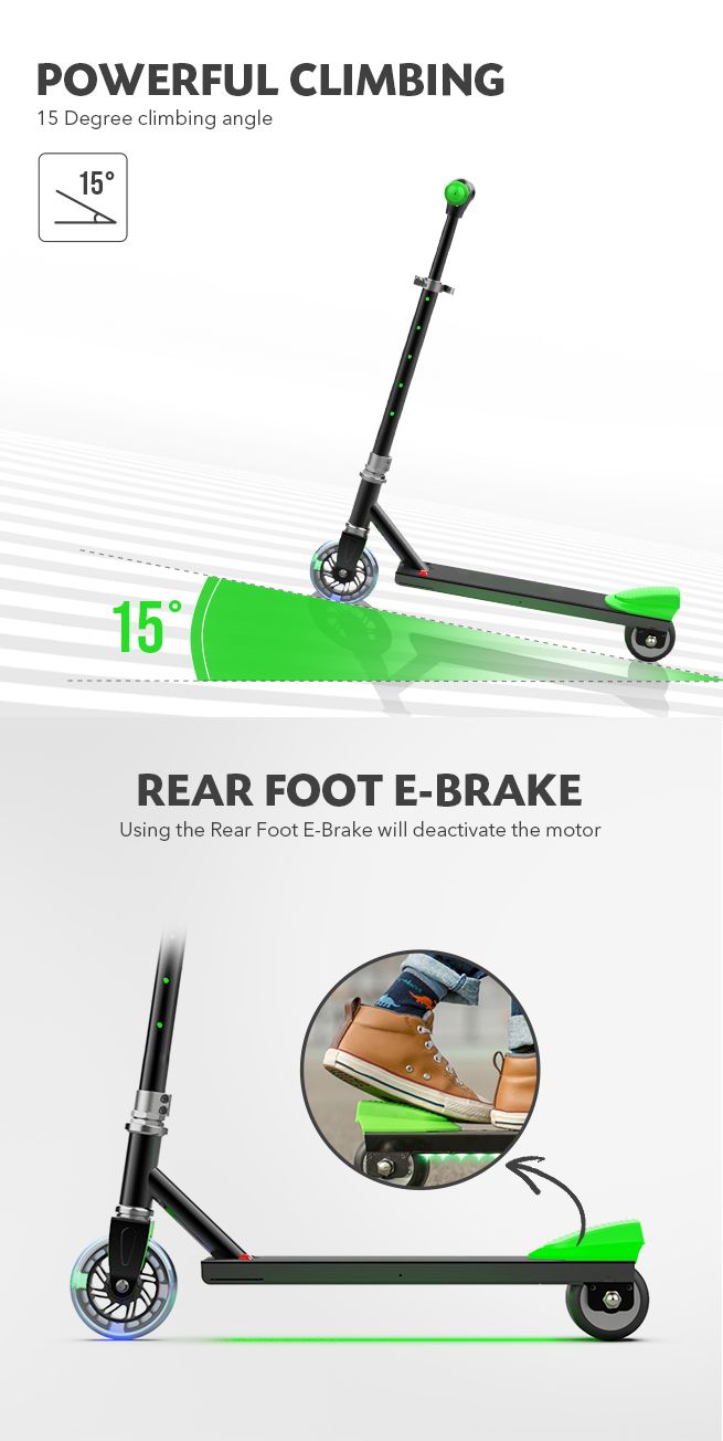 New Electric Kids Scooter Kick Start with LED Lights Adjustable