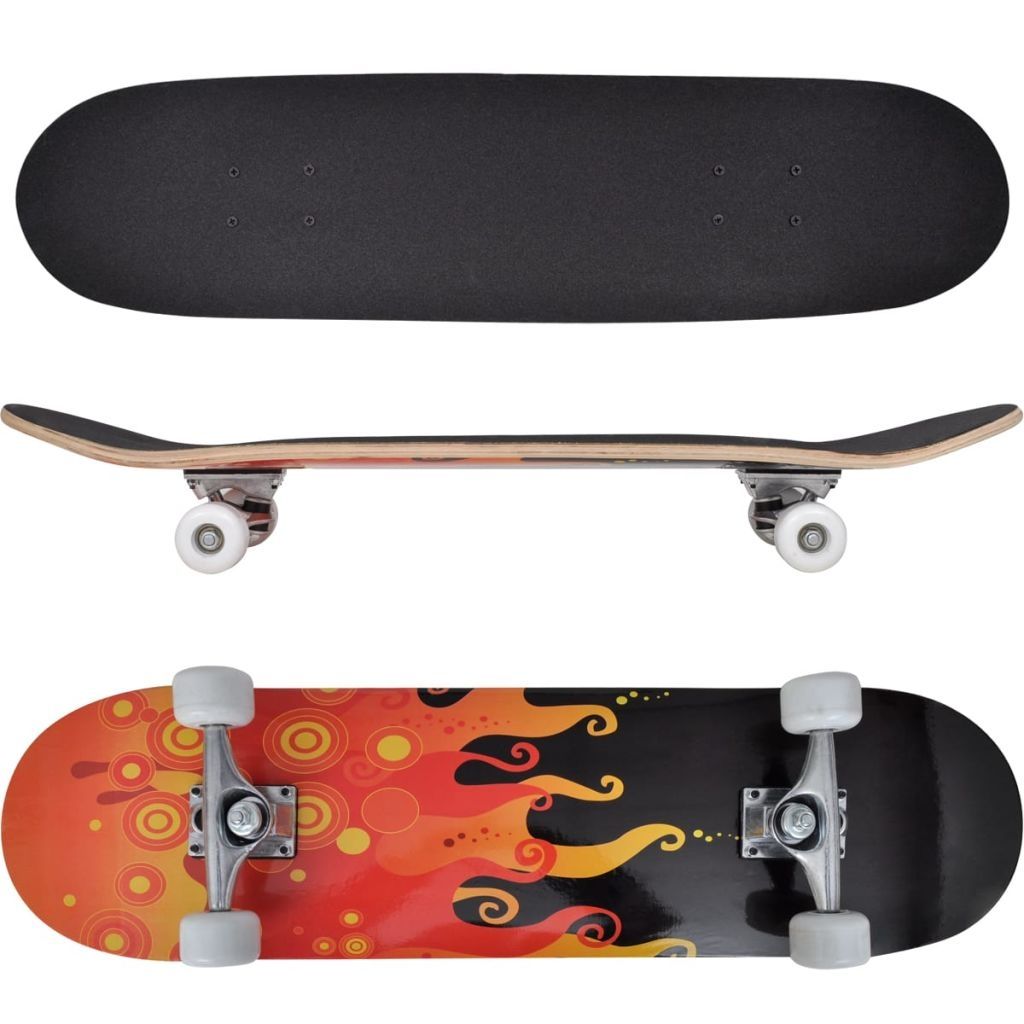 Oval Shape Skateboard 9 Ply Maple Fire Design 8"
