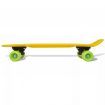 Retro Skateboard with Yellow Top Green Wheels 6.1"