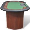 10-Player Poker Table with Dealer Area and Chip Tray Green