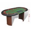 10-Player Poker Table with Dealer Area and Chip Tray Green