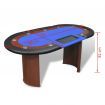 10-Player Poker Table with Dealer Area and Chip Tray Blue