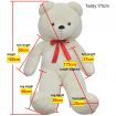 XXL Soft Plush Teddy Bear Toy White 175 cm