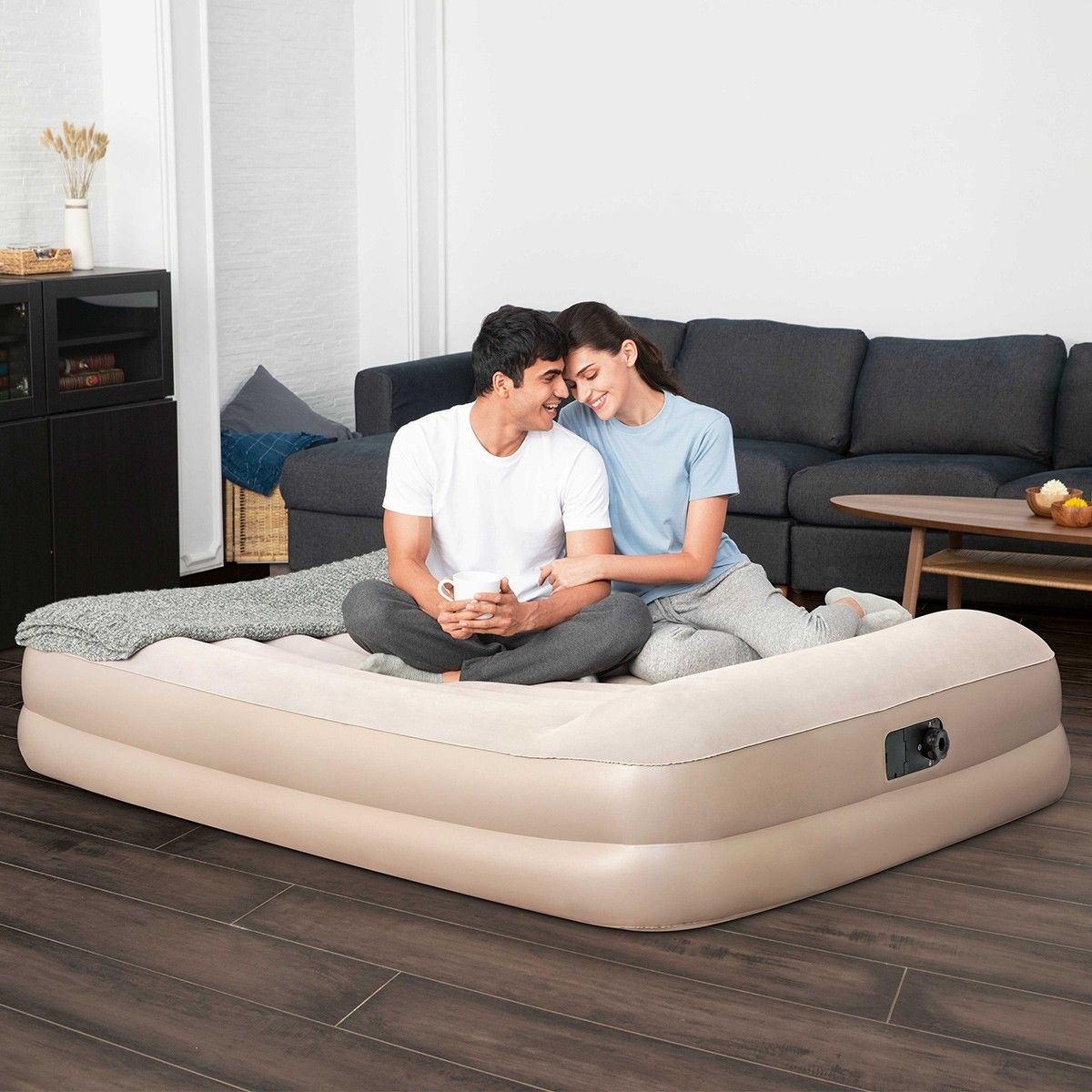 Bestway Queen Air Bed 42cm Inflatable Air Mattress with Builtin Pump