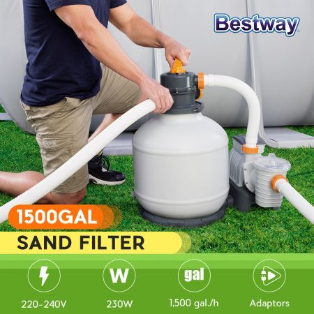 Bestway 5678L 1500gal Sand Filter Pump for Above Ground Swimming Pools