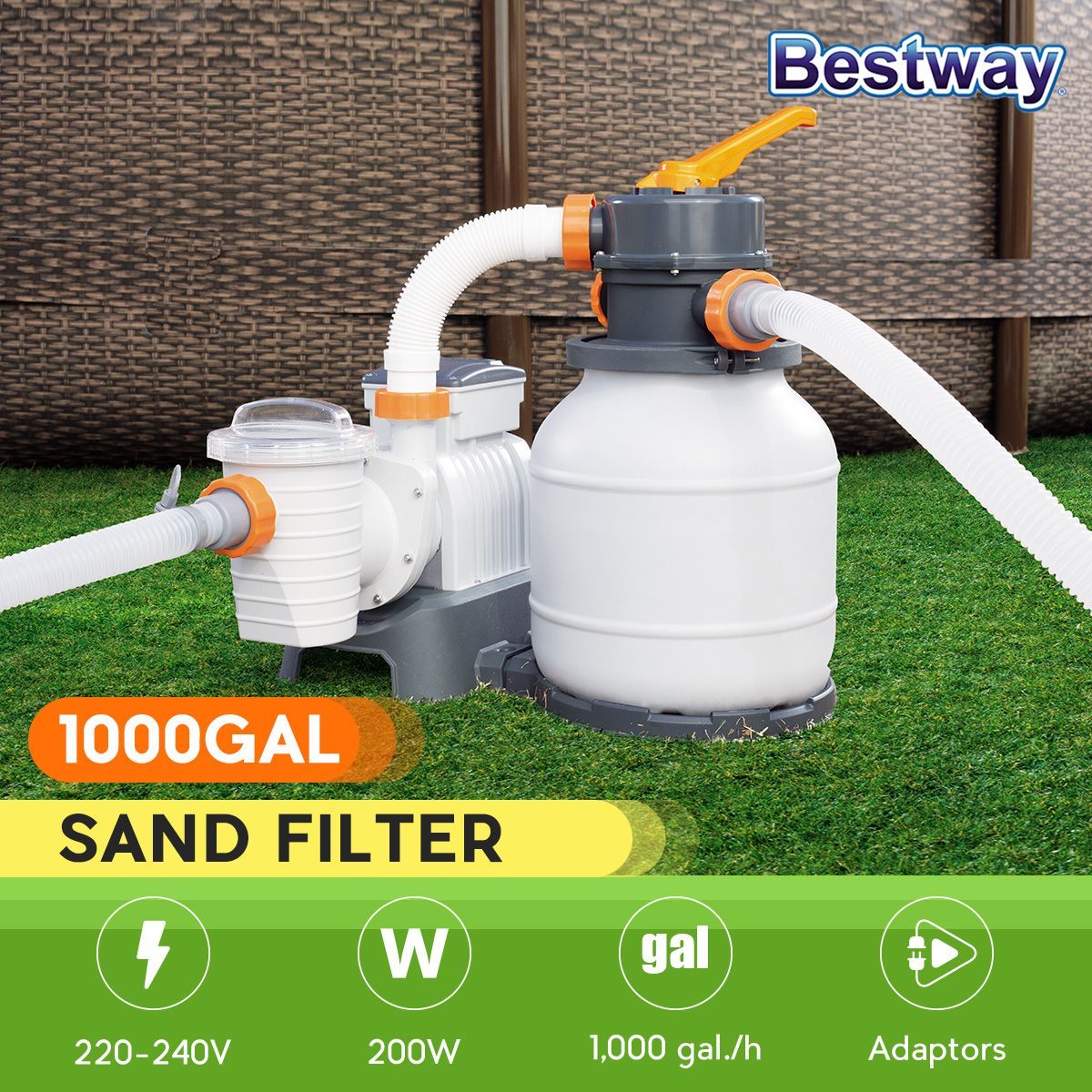 Bestway 3785L/1000gal Sand Filter Pump for Above Ground Swimming Pools