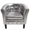 Tub Chair Artificial Leather Silver