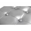 Tub Chair with Foot Stool Artificial Leather Silver