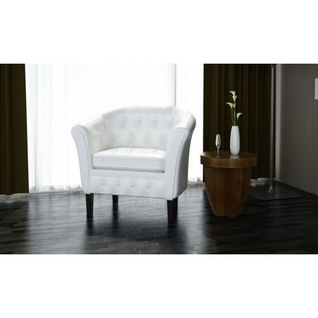 Tub Chair Artificial Leather White
