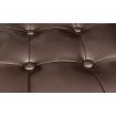 Tub Chair with Foot Stool Artificial Leather Brown